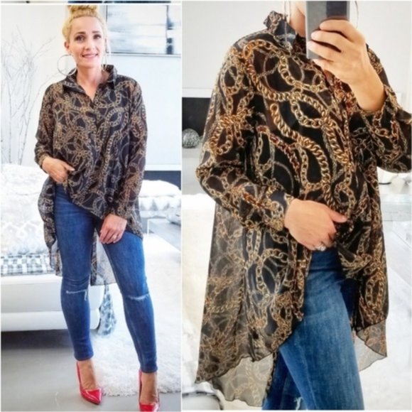 MODA ME COUTURE Tops - ELISA Chain Print Top